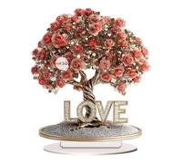 Moxeupon Ornamenti dell'albero dell'amore, Statua dell'albero di San Valentino,Ornamenti per Ufficio di Scultura in Acrilico Piatto | Centri da Tavolo da Collezione Romantici per l'ingresso al Salone