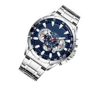 Moxeupon Orologi impermeabili da uomo, orologio da lavoro per uomini - orologio cronografo da microsecondo | Classico cinturino meccanico, elegante accessorio da lavoro per tutti i dipendenti di, blu