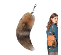 Moxeupon Portachiavi a coda di volpe finta coda di volpe | Creative Furry Tails Fluffy Fox Tail, portachiavi a coda di animale, coda di pelliccia soffice, per innamorati, moglie, madre, amici, F, Se