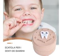 Moxeupon Scatola Dei Denti - Portadenti In Legno Design A Forma Di Scatola,Portacimeli Per Capelli Ragazzi Ragazze | Decorazione Memoriale Compleanno Genitori Collezione Ricordo Famiglia