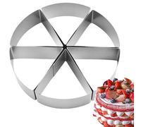 Moxeupon Taglierina per cheesecake - Divisore compatto per pane | Strumento di taglio per torte rotonde in acciaio inossidabile con 6 parti per pizza, pane e dessert