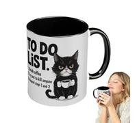 Moxeupon Tazza Gatto - Tazza in Ceramica Decorativa - Contenitore Termico Riutilizzabile, Idea Regalo Per Famiglia Ufficio Amici Amanti Degli Animali