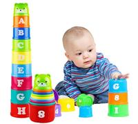 Moxeupon Tazze estraibili, Tazze impilabili | Bicchieri impilabili colorati per tutti i piccoli | Giocattoli impilabili, Giocattoli Montessori per l'apprendimento e lo sviluppo, Regali