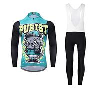 Moxilyn Abbigliamento Ciclismo da Uomo,Maglia Manica Lung Pantaloni Lunghi,Cuscino Gel 20D,Moda Set Completo,Abbigliamento Sportivo per Bicicletta,Ciclismo Ciclismo Jerseys per Uomo