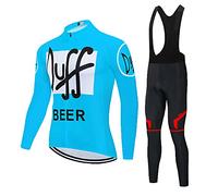 Moxilyn Abbigliamento Ciclismo da Uomo,Maglia Manica Lung Pantaloni Lunghi,Cuscino Gel 20D,Moda Set Completo,Abbigliamento Sportivo per Bicicletta,Ciclismo Ciclismo Jerseys per Uomo