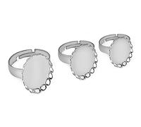 MOXIOU KP 10pcs in Acciaio Inox Regolabile Anello Vuoto Base Fit Dia 13x18 18x25mm Cabochon in Vetro IMPOSTAZIONI Cameo Tray Gioielli di Fai da Te .D221 (Size : 13x18mm)