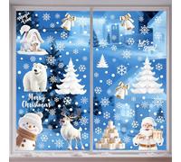 Moxled Graz Design - Decorazione per finestra natalizia, autoadesiva, 156, colore bianco, riutilizzabile, statica, in PVC, per finestra, porta, inverno, fiocchi di neve