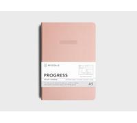 Moxon, MiGoals, Progress Journal, Agenda A5 per la produttività giornaliera rosa per tenere traccia dei tuoi successi e tenere focalizzato copertina rigida, diario e agenda della vita