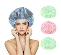 MOXYOY 4 cuffie da doccia, impermeabili, per capelli lunghi, riutilizzabili, con fascia elastica, per spa, saloni, hotel