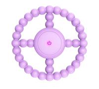 MOXYOY Anello di dentizione vibrante sensoriale, giocattolo da masticare vibrante per bambini 0-24 mesi, facile da afferrare, lenitivo per gengive sensibili (viola)