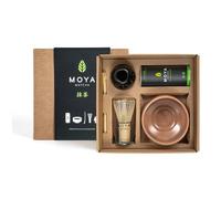 MOYA MATCHA Set da Tè Matcha Giapponese Cerimoniale con Ciotola Marrone, Frusta di Bambù Tradizionale, Supporto e Cucchiaio