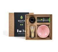 MOYA MATCHA Set da Tè Matcha Giapponese Cerimoniale con Ciotola Rosa, Frusta di Bambù Tradizionale, Supporto e Cucchiaio