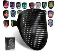 MOYACA Maschera LED con effetti sonori e rilevamento dei gesti, trasformando la maschera musicale illuminata con effetti sonori per Halloween Rave Costume Natale Cosplay Compleanno Masquerade Dj Party