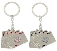 Moydolo 2 pezzi Carino metallo carte da poker portachiavi carte da gioco ciondolo regali per borsa e portafoglio