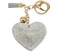 Moydolo Bling strass a forma di cuore L'amore accessori portachiavi Carino amore Il cuore auto ciondolo portachiavi