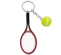 Moydolo Carino Mini Portachiavi per Racchetta da Tennis Fascino con Pallina Portachiavi Tennis Ciondolo