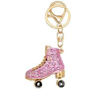 Moydolo Metallo Bling Strass Pattini a rotelle Ciondolo portachiavi Regali per donne ragazze Borsa e portafoglio
