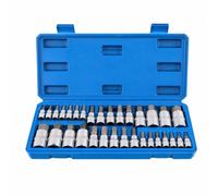 Moyeetings 32 Pezzi Set di Bussole Esagonali -MO Acciaio -MO Portatile Assortimento di Bussole Esagonali Metriche e Imperiali Organizzato per Meccanici