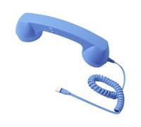 Moyeetings Ricevitore Telefono Retro Maniglia Fissa Multifunzione con Microfono Sensibilissimo E Altoparlante Chiaro Collegamento Type C Ergonomico in Pp per TEL, Blu