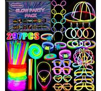 MOYKSRR 297 Pezzi Braccialetti Luminosi Fluorescenti, Collane Neon, Bracciali Luminosi Fluorescenti Con Connettore, Glowsticks Party Impostato Adatto Matrimoni, Decorazioni di Halloween, Compleanni