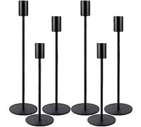 MOYKSRR Candelabro Set di 6 Portacandele Neri, Portacandele in Metallo, Portacandele Conici, Candelabro Moderno, Portacandele Alti per Il Giardino Domestico della della Festa di Halloween di Nozze