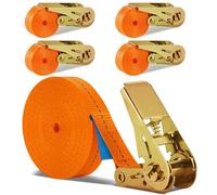 MOYKSRR Cinghie di Fissaggio a Cricchetto, 4 Pezzi Cinghia di Tensione, Cinghie di Fissaggio da 6m, Larghezza 25 mm, Carico Resistenza Fino a 800 kg - Cinghie a Cricchetto per Fissaggio del Carico