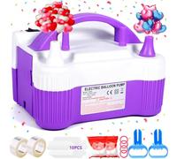 MOYKSRR Pompa per Palloncini Elettrica, Gonfia Palloncini Elettrico, 600W Pompa Elettrica di Gonfiaggio Doppio Ugello, 2 Modalità, Pompa per Palloncini Portatile per Feste, Nozze, Compleanni