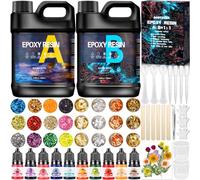 MOYKSRR Resina Epossidica Trasparente, Resina Epossidica Kit Principianti 512ml, Kit Resina Epossidica Completo con Glitter per Creazione Gioielli Fai da Te Legno Pittura Decorazione Artigianale