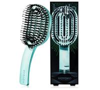 MOYOKO Spazzola districante ventilata per capelli fini, ondulati, lisci, ricci, spessi, senza tirare, design ergonomico, per donne, uomini, bambini, capelli bagnati e asciutti (blu cromato)