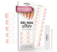 MoYou London Strisce per unghie in gel semi polimerizzate, lima per unghie e bastoncini per cuticole in legno,Set manicure di qualità da salone e forniture per pedicure, tramonto rosa