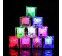 MoYouno Vassoio per cubetti di ghiaccio a LED da 12 confezioni per bevande Cubetti di ghiaccio Sensore liquido Incandescente attivato dall'acqua, Decorazione per la festa nuziale di Natale