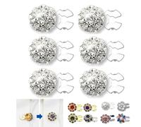 moytarcp Rhinestone Button Covers - Blouses Crystal Button Covers for Women, Detachable Shirt Button Clips, Clothing Button Rhinestone Covers for Crafting, DIY, Buttons Jewelry (Roud,12Pcs)