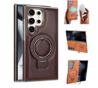 moytarcp Sentiment Value Leather Phone Case, Sentimentvalue Luxurious Magnetic for Samsung Galaxy S25/S24/S23, Business Anti-Fall Bracket Protective Case (Dark Brown,S25Ultra)