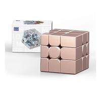 Moyu Mirror Cube 3x3 Magic Cube Magnetic Stickerless, 3D Puzzle Cubo Toy for Beginners and Advanced Users(Ball Core Maglev Version - Rose Gold)