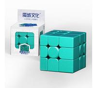 Moyu Mirror Cube V2, 3x3 Stickerless Cube 3x3x3 Magic Speed Cubo Original, Traditional 3D Puzzle Magic Cubo for Kids, Teenagers (Green)