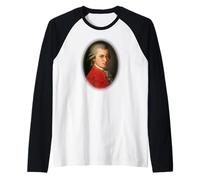 Mozart Portrait Art - Maestro di Musica Pianista Orchestra Fan Maglia con Maniche Raglan