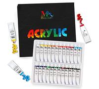 MozArt Supplies Colori acrilici - Acrilico 24 Colori in Tubetti da 12ml - Set Colori Acrilici per Pittura Professionali, Principianti e Bambini - Pittura acrilica per Tela, Ceramica, Sassi e Hobby
