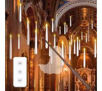 MOZC Candele fluttuanti con bacchetta magica e timer 6H, candele a LED con telecomando, senza fiamma, per decorazioni
