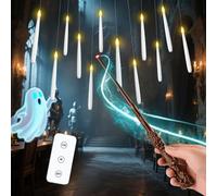 MOZC Candele fluttuanti con bacchetta magica e timer 6H, candele a LED con telecomando, senza fiamma, per decorazioni