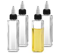 Mozeat Lens 4 pezzi spremere olio bottiglie 100 ml bottiglie di plastica piccole bottiglie da spremere con tappo a vite, bottiglie multiuso per spezie liquide, olio, salsa di soia, aceto