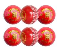 Mozi Sports Palline da cricket a vento, morbide per allenamento interno ed esterno, per allenamento di abilità e allenamento (6 pezzi rossi)