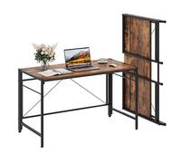 Moziel Scrivania Pieghevole, Grande Scrivania per Casa e Ufficio, Tavolo da Studio Porta PC Stabile e Salvaspazio, 110 x 50 x 74 cm-Vintage