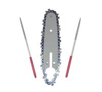 Mozulon Set di catene for motosega in acciaio mini da 4 pollici, 1 catena da 28 maglie di trasmissione con 1 piastra di guida e 2 lime for mini sega elettrica