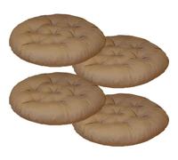 Mozzeilee Cuscino rotondo per sedia, 40x40 cm Set di cuscini per sedia da pranzo 2/4/6/8 pezzi, tappetino per sedile in rattan per mobili da esterno per soggiorno, ufficio, giardino, patio (Caffè, 4
