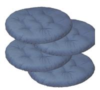 Mozzeilee Cuscino rotondo per sedia, 40x40cm Set di cuscini per sedia da pranzo 2/4/6/8 pezzi, tappetino per sedia in rattan per mobili da esterno per soggiorno, ufficio, giardino, patio (Blu, 4 pezzi