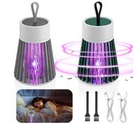 Mozzguard Mosquito Zapper, 2 pezzi 2024, lampada da zanzara, portatile, mozzguard con cavo USB, Mozzy Guard per interni ed esterni, per camera da letto, campeggio, picnic