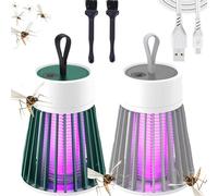 Mozzguard Mosquito Zapper,Mozzguard 2025 - Lampada antizanzare impermeabile per esterno con batteria portatile, ricaricabile tramite USB, per campeggio, giardino, interni (verde+bianco)