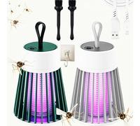 Mozzguard - Mozz Guard Mosquito Zapper, ricaricabile tramite USB, Buzzbug Lantern, lampada antizanzare impermeabile per campeggio, giardino, interni (verde+grigio)