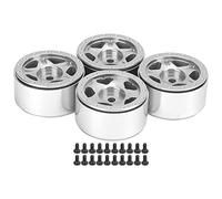 Mozzi ruota in lega di alluminio per auto radiocomandate, resistenti ed efficaci, compatibili con Axial SCX24, C10, JLU e B17 in scala 1/24. (Argento)