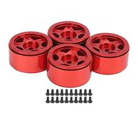 Mozzi ruota in lega di alluminio per auto radiocomandate, resistenti ed efficaci, compatibili con Axial SCX24, C10, JLU e B17 in scala 1/24. (Rossa)